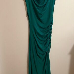 Elegant Green Ruched Women’s Dress